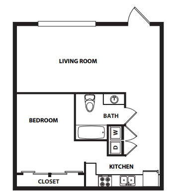 1 Bed 1 Bath Floor Plan at FARM BY VINTAGE, MILL CREEK, WA 98012
